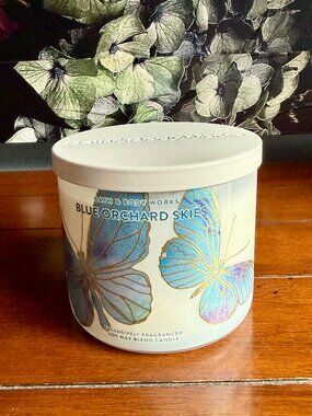 NEW BLUE ORCHARD SKIES 3-Wick Candle Bath and Body Works